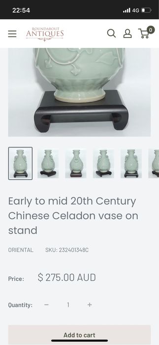 VASO ESTILO MING DE DUAS ALÇAS CELEDON DE PORCELANA CHINESA