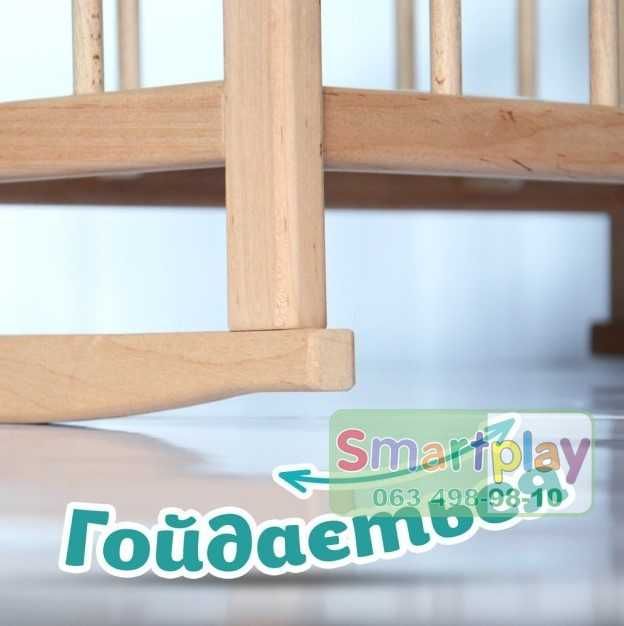 Ліжечко дерев'яне іграшкове для ляльки колиска кроватка + постіль