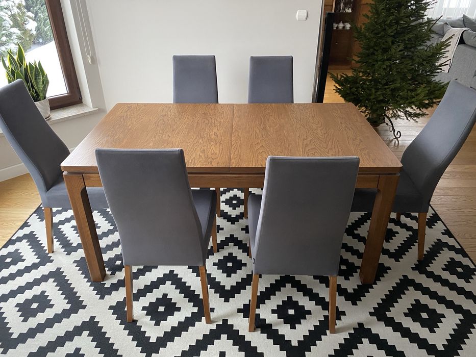 Stół Szynaka Meble „Montenegro”+ 8 krzeseł PAGED | lite drewno