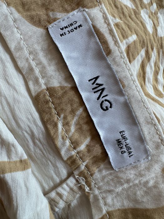 Mango L 40 spódnica maxi beżowa wzory marszczenia na lato
