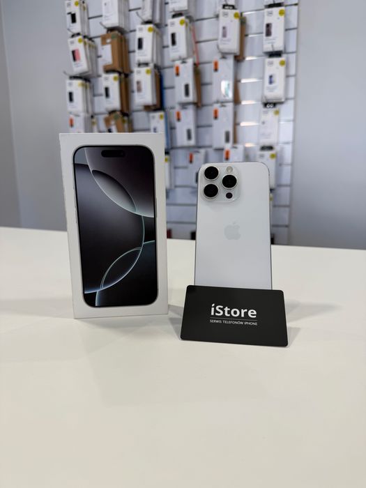 iPhone 16 PRO • 256GB • White Titanium • 88% bateria • GWARANCJA • raty • JAK NOWY