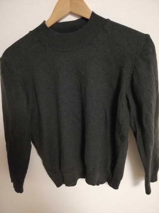 sweter Sand 100% merino wool S M 36 38 zielony
