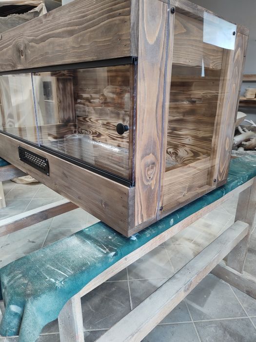 terrarium drewniane agama wąż gekon lamparci