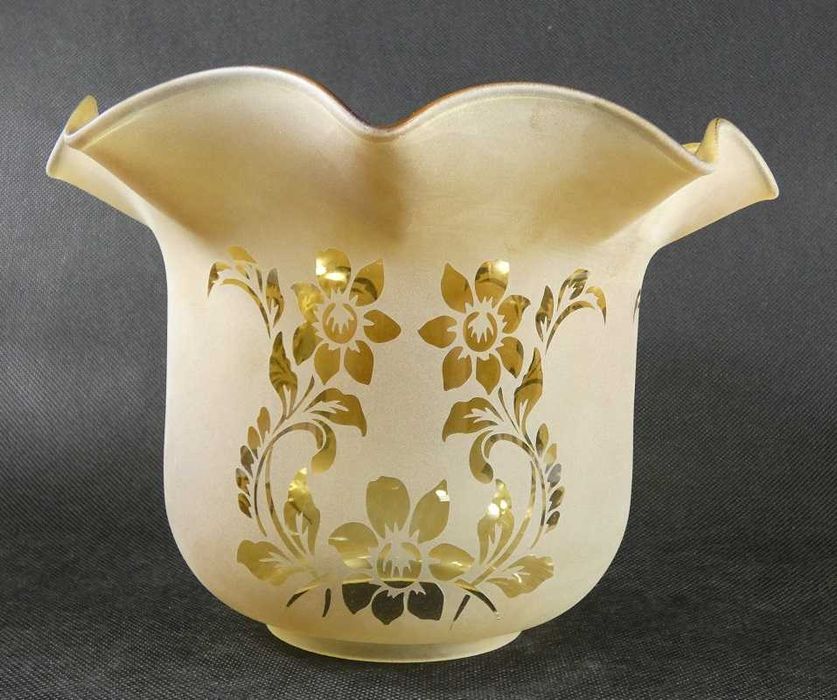 Miodowy TULIPAN klosz LAMPA NAFTOWA secesja 8,5 cm kwiat