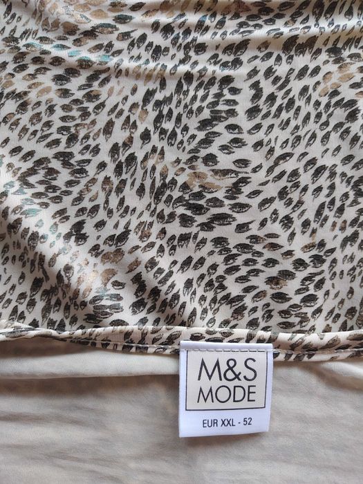 Bluzka mgiełka na krótki rękaw r.52 M&S mieniąca się