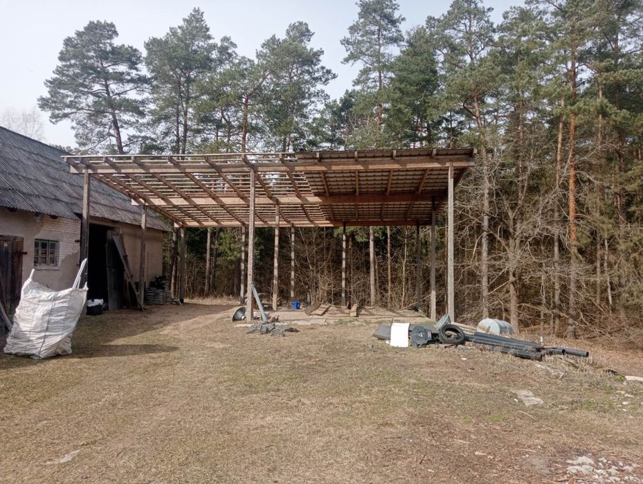 Duża wiata garaż na cztery auta