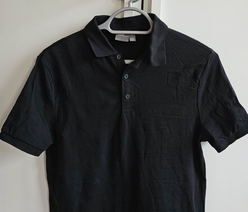 Asos koszulka polo czarna męska koszulka M