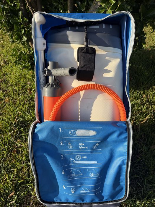 Prancha Stand Up Paddle 10’7” – Como Nova + Remo + Bomba + Quilha + Leash+ Mochila