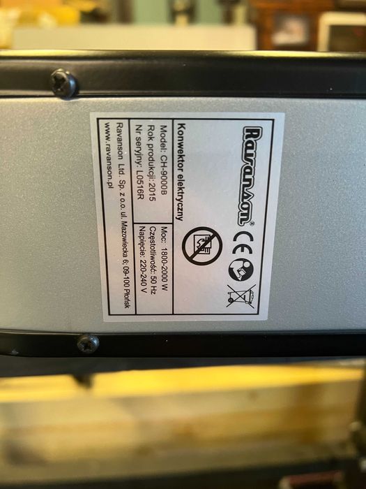 Witam, mam na sprzedaż konwektor elektryczny Ravanson CH-9000B.