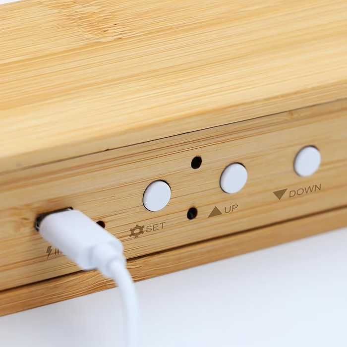 Budzik Cyfrowy LED Mooov Réveil Bamboo | Nowy