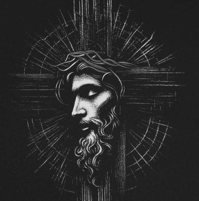 Jezus Chrystus Ręcznie grawerowany obraz na blasze Oryginalny prezent