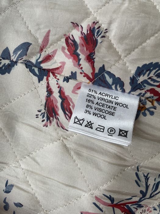 Wełniany żakardowy płaszcz Stella Nova rozm. 36