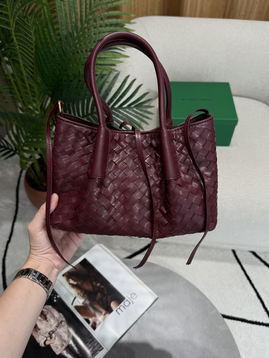 Сумка Bottega Veneta Small Pinacoteca бургунді, чорна