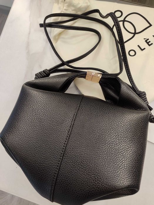 Сумка Polene Beri Textured Leather Black