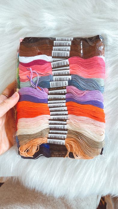 50 meadas cores aleatorias de fio para ponto cruz diy