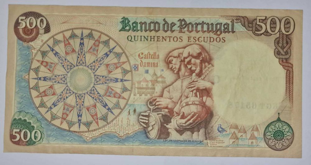 Lote 5 notas de Escudos – 1964 a 1996 – Banco de Portugal