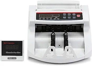 Máquina de contar notas e verificar dinheiro