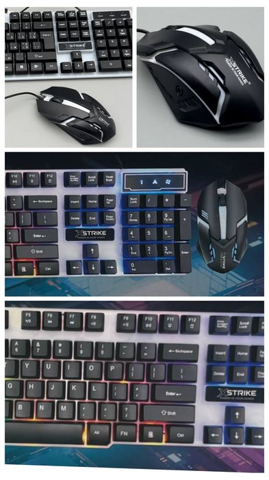 Комплект игровой‼️Led RGB Клавиатура + Мышь с радужной подсвет