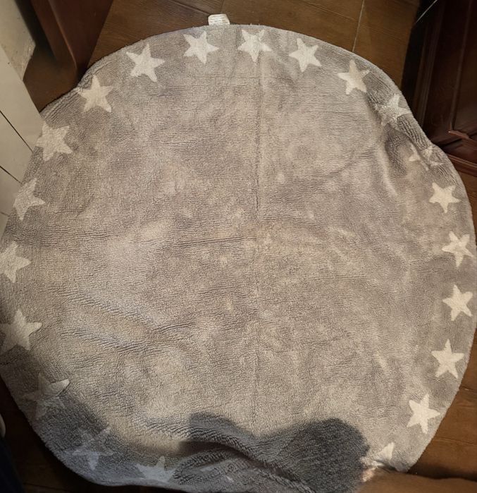 Tapete Redondo Estrelas cinza 140 cm