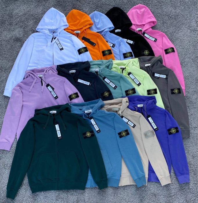 Темно-сіре Зіп худі Stone Island Худи серого цвета Стон Айленд сірий Кофта Стонік Зіпка SI сіра