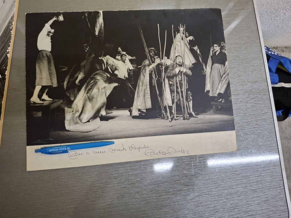Grande foto antiga teatro vintage tec  autografado por carlos avilez