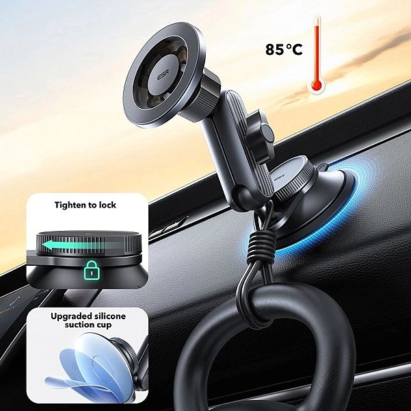 Esr Omnilock Magnetic Magsafe Dashboard Car Mount Black