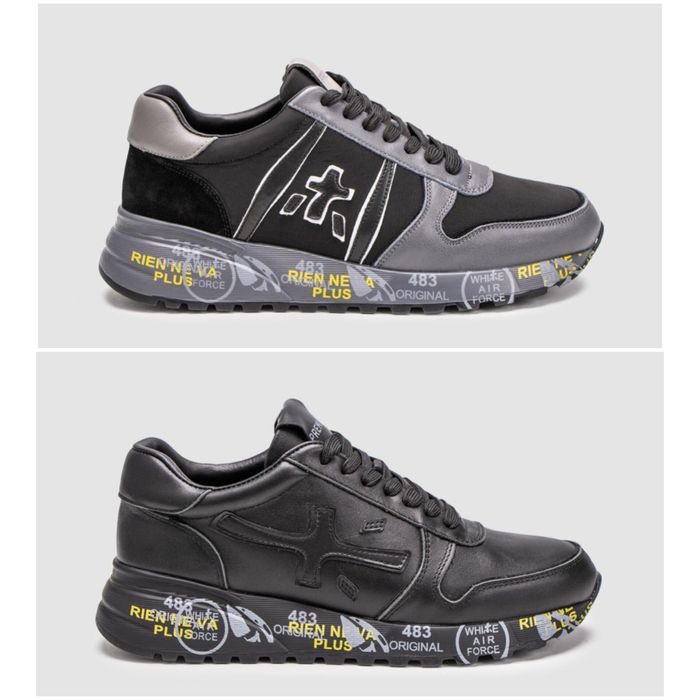 р36-40 Жіночі Кросівки Premiata Lander Total Black/Grey leather