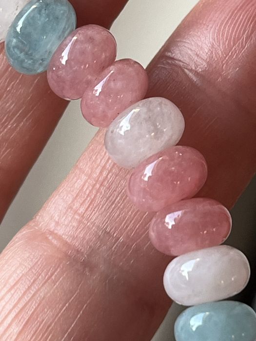 Bransoletka  z akwamarynów,  , morganitów