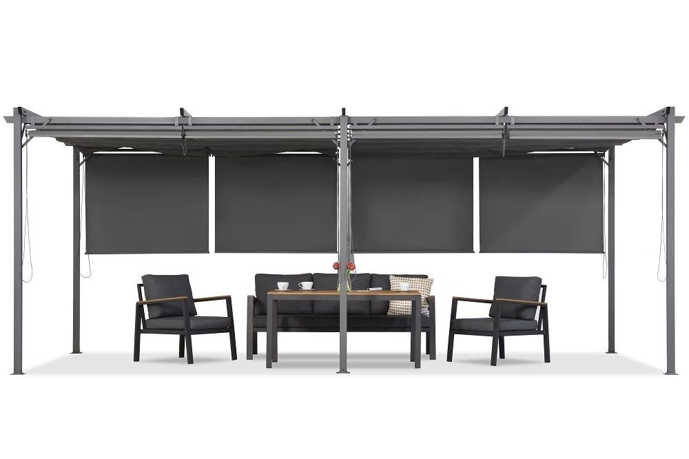 Pergola tarasowa z roletami 3 x 6m