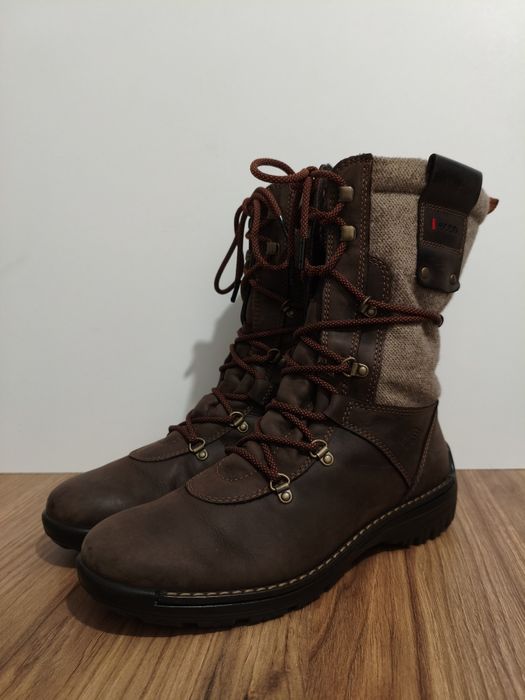 Buty Ecco Hydromax skórzane wełniane półbuty śniegowce wysokie 40 26cm