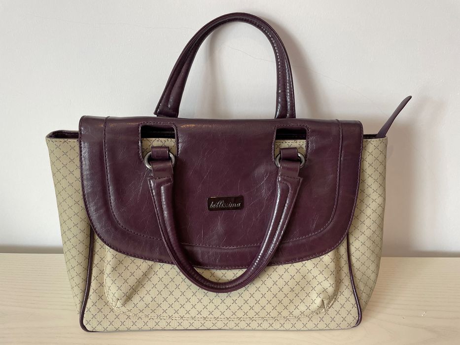 Mala da Belíssima nova em bege/beringela