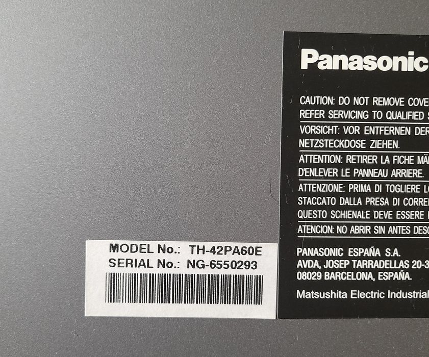 Panasonic TV Plasma Viera 42" на запчасти