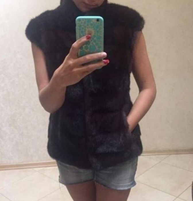 Жилетка норкова натуральна шкіра. хутро норка.