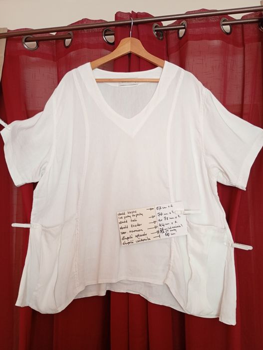 Lniana bluzka , tunika wakacje, lato, upał, urlop xxl