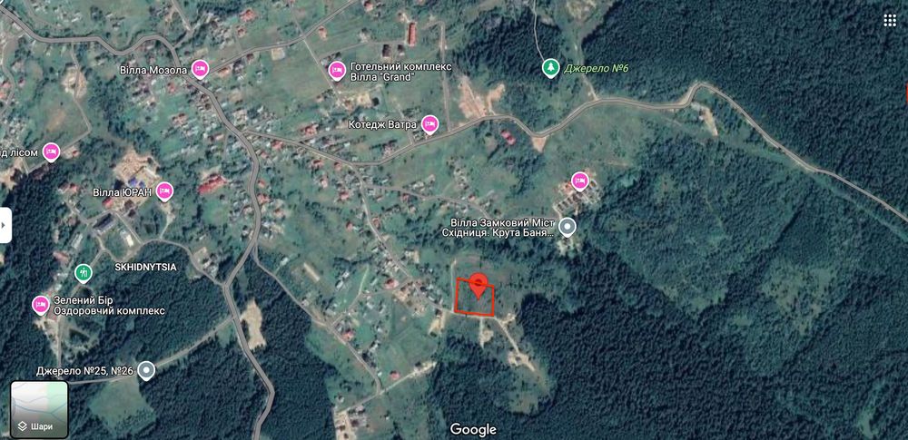 Продаж ділянки під забудову вул.І. Франка с. Східниця площею 16 соток!