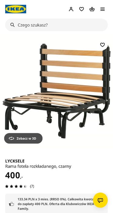 Fotel rozkładany LYCKSELE - IKEA