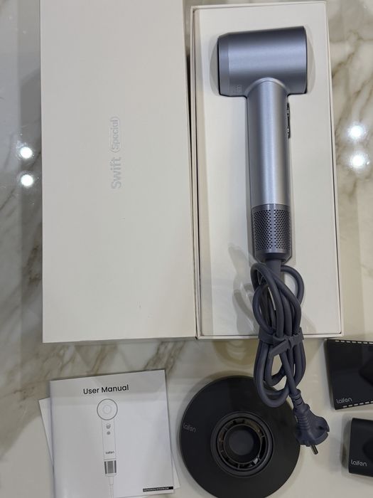 Фен Laifen Swift Special, 3 насадки, Silver Blue , как dyson