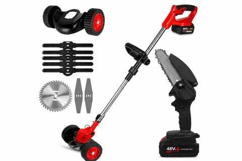 Газонокосарка акумуляторна Тример для трави на колесах+Міні-пила 2в1