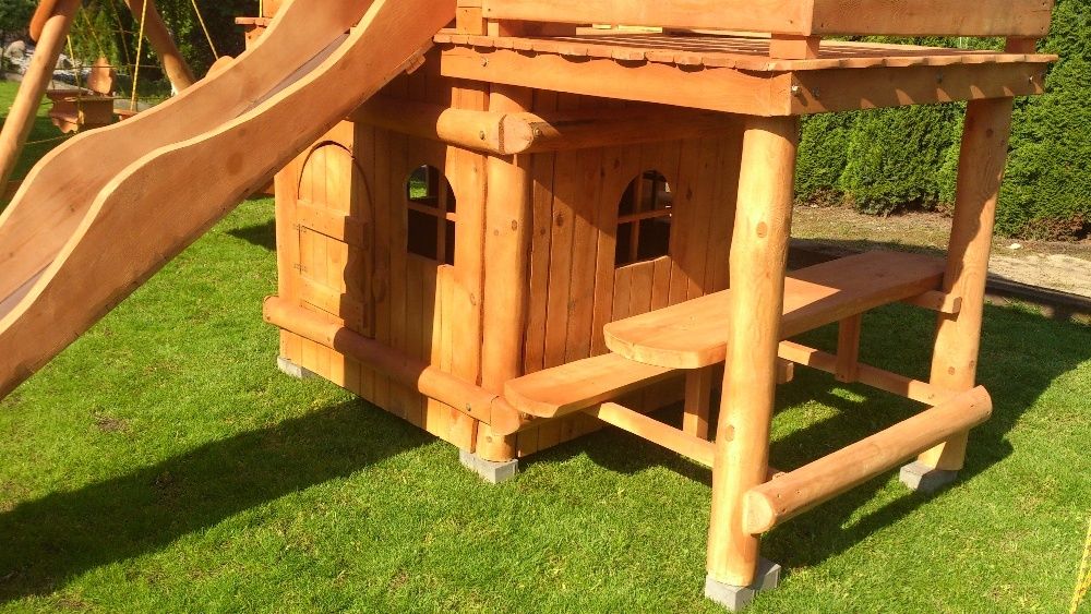 plac zabaw domek balkon ślizg piaskownica balkon stolik montaż cały PL