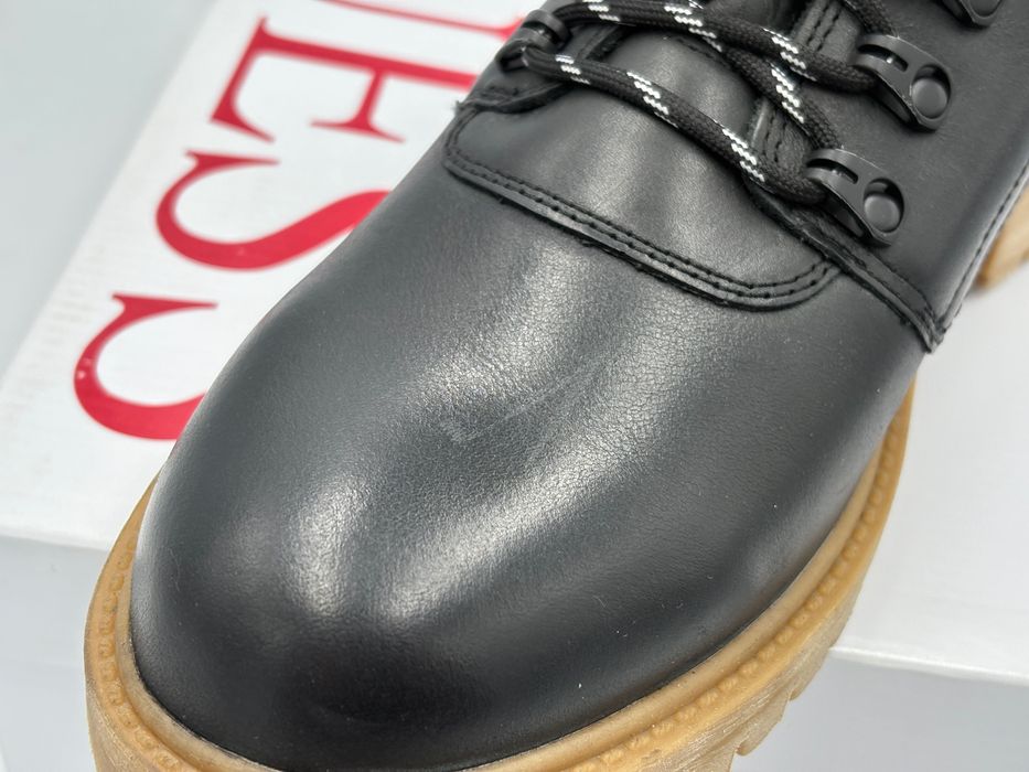 ‼️Nowe oryginalne trapery GUESS Jeans czarne 41 AZ 147 skórzane botki