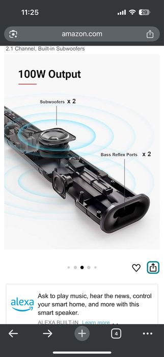 Soundbar Anker Nebula 2.1 HDMI Bluetooth 4K HDR Subwoofer netflix