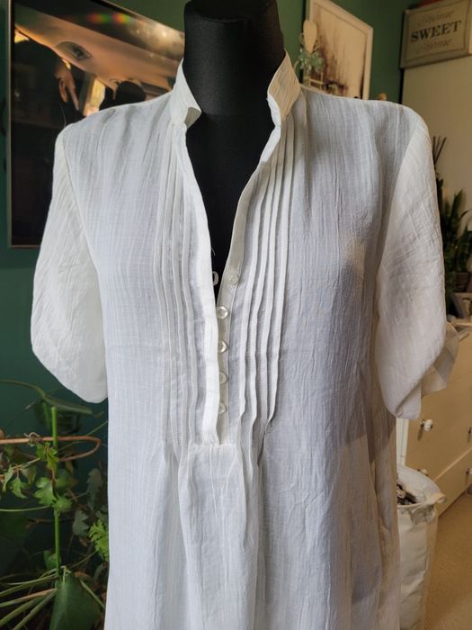 Bluzka koszula tunika 44 biała bawełna