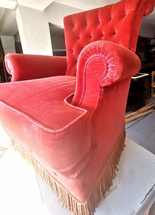Sofá de quarto em veludo