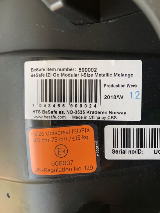 Fotelik samochodowy Be Safe - Zestaw