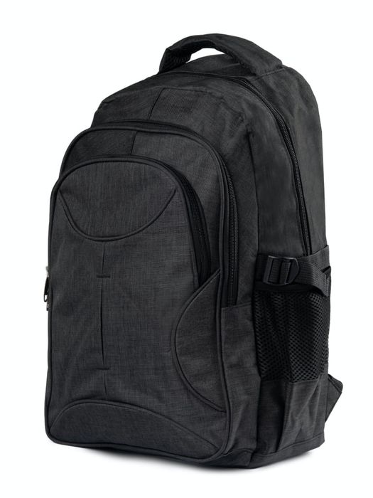 Sportowy duży plecak męski szkolny z miejscem na laptopa grafitowy