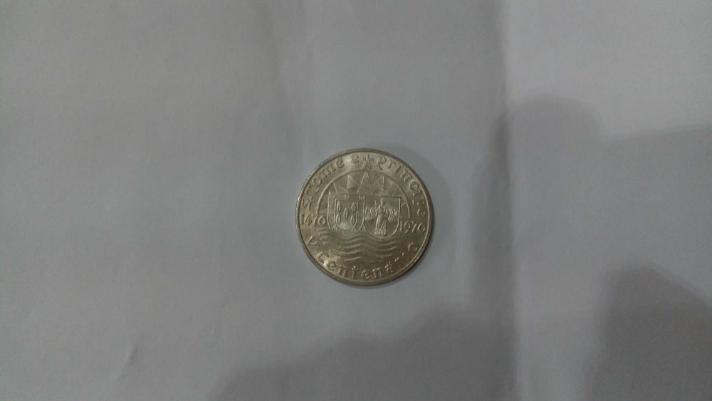 50$ em Prata ,V Centenário de S. Tomé, BNC, (VER DESCRITIVO)