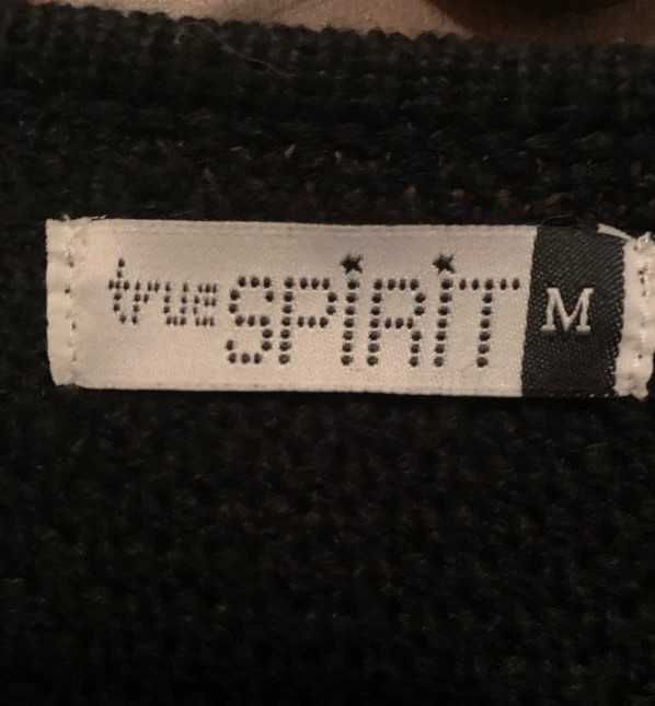 Czarny ażurowy kardigan sweter ponczo z frędzlami boho True Spirit