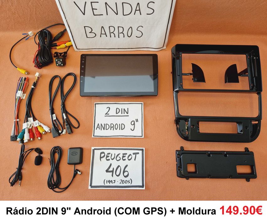 (NOVO) Rádio 2DIN 9" • Peugeot 406 / 607 • Android GPS [4+64GB]