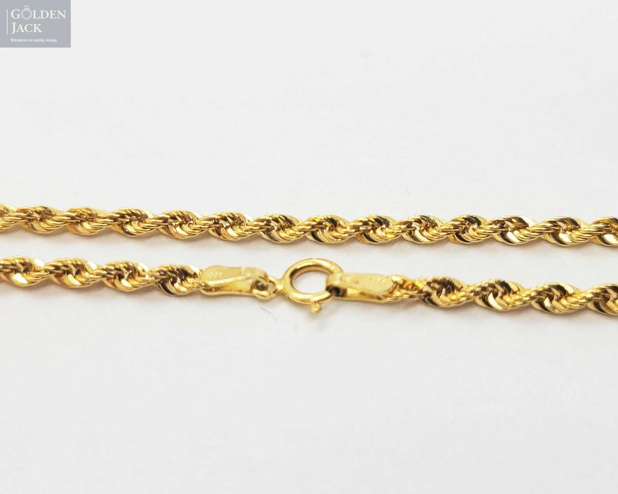 Złoty łańcuszek splot Korda złoto pr. 585 waga 3,64 g długość 50 cm