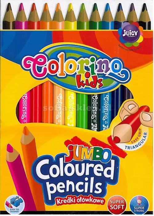 Kredki Colorino ołówkowe, trójkątne. Jumbo (12 sztuk)